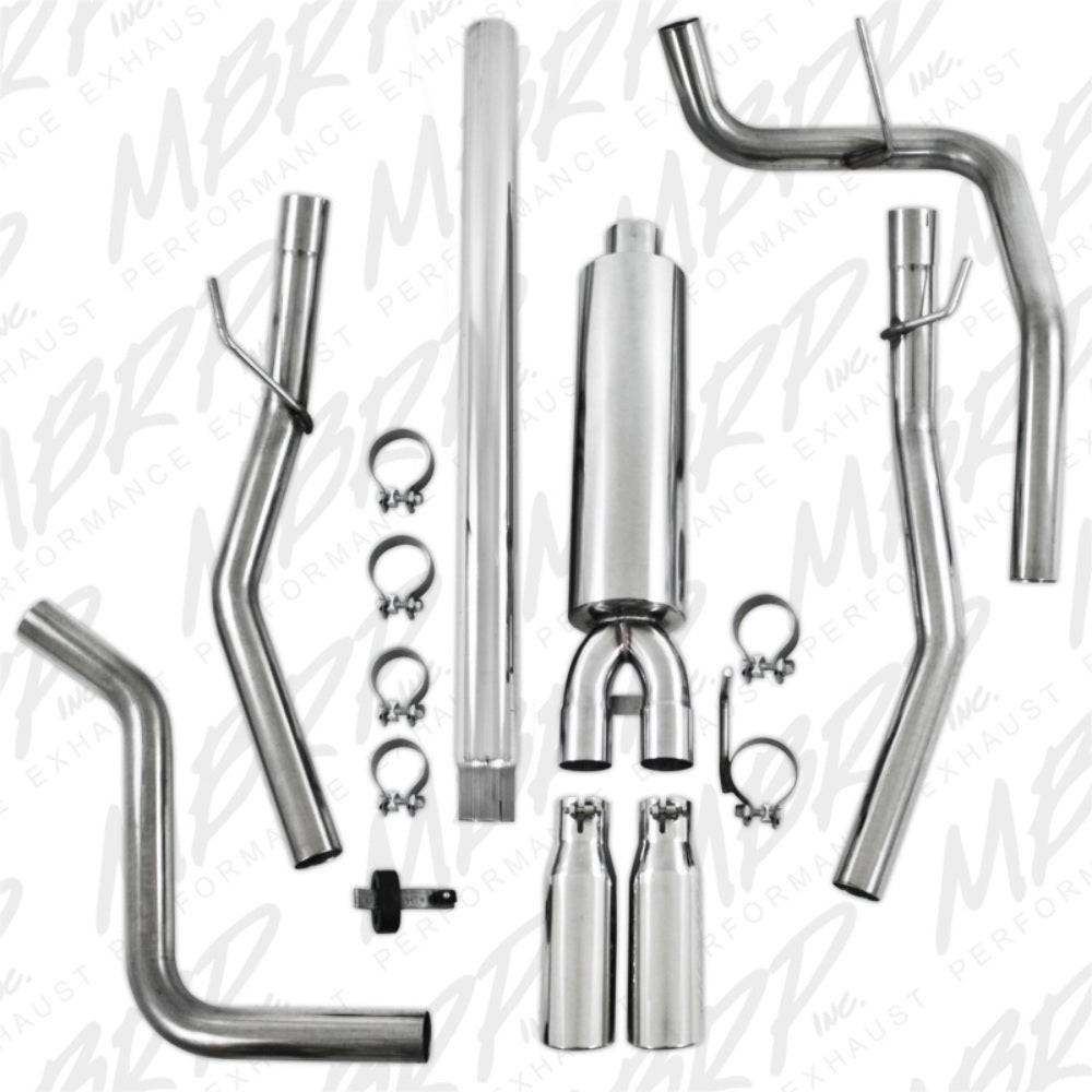 Fits 2008 Ford F-150 2 1/2in. Cat Back; Dual Split Rear; T409 - S5202409 - Cat Back Exhaust Car Part People