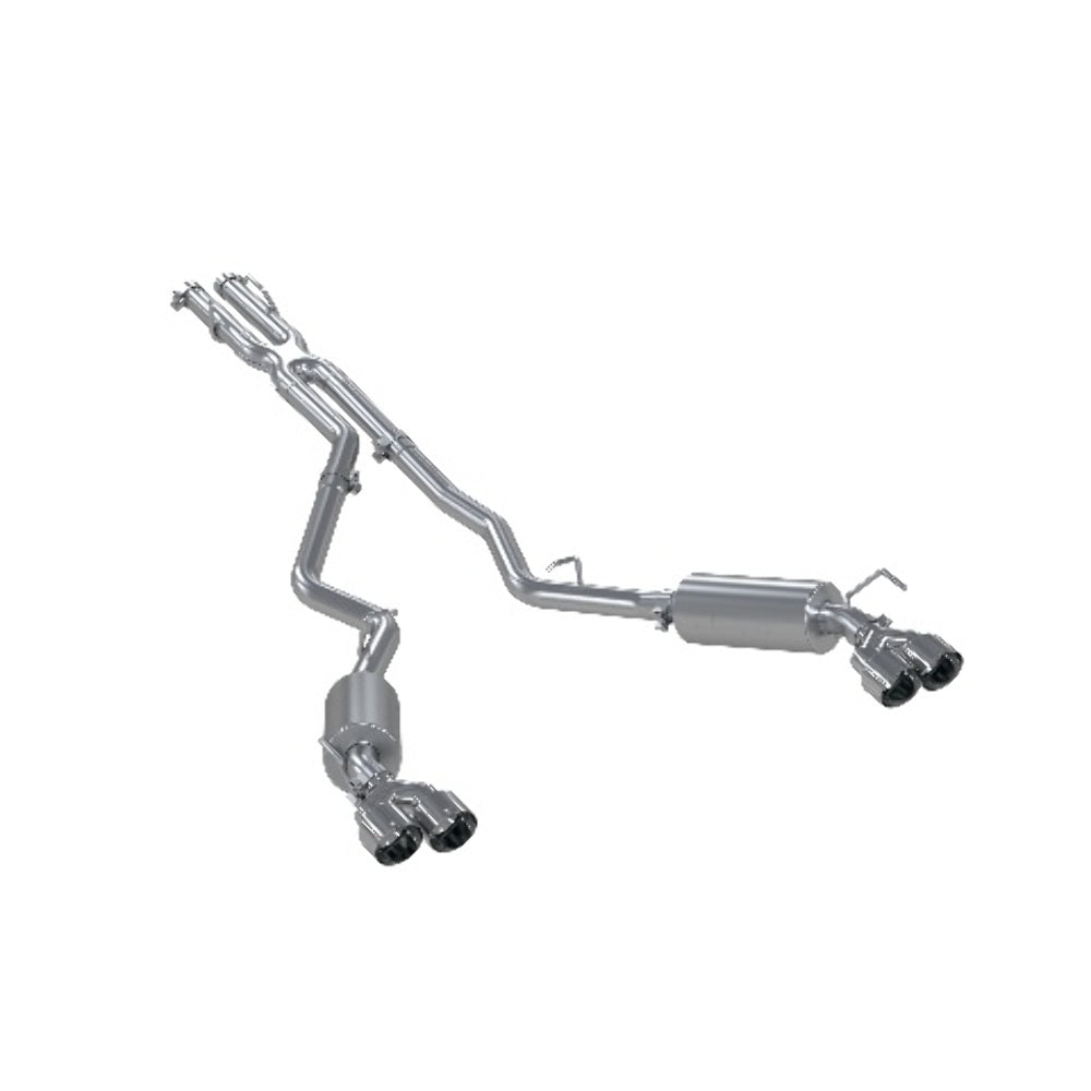 Fits 2021-2024 Ford Explorer 2.5in. Cat Back; Dual Rear; Quad Tips - S5205AL