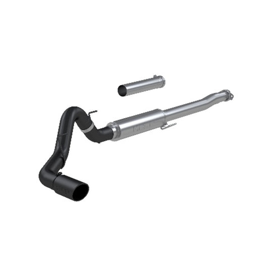 Fits 2021-2024 Ford F-150 4in. Cat Back; Single; BLK - S5209BLK