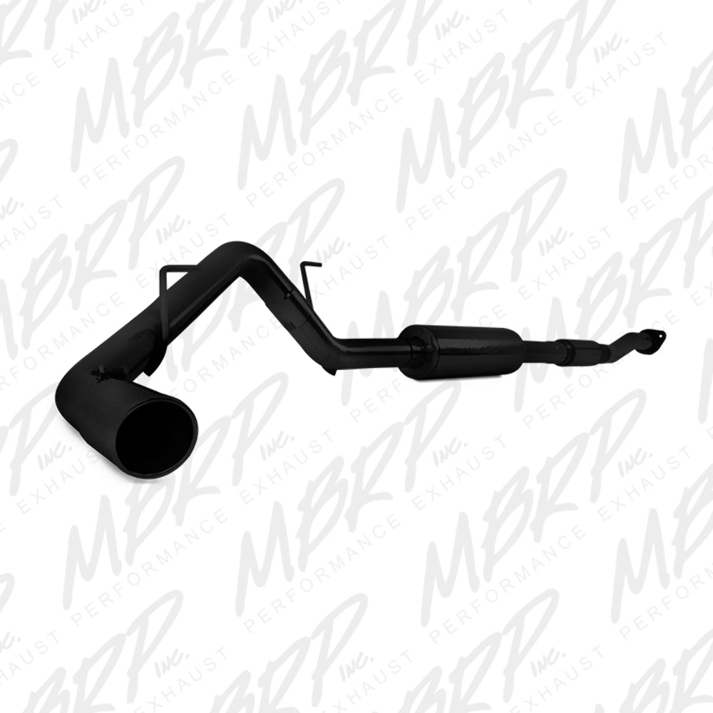 Fits 2011-2014 Ford F-150 3in. Cat Back; Single Side; Black Coated - S5230BLK - Cat Back Exhaust Car Part People