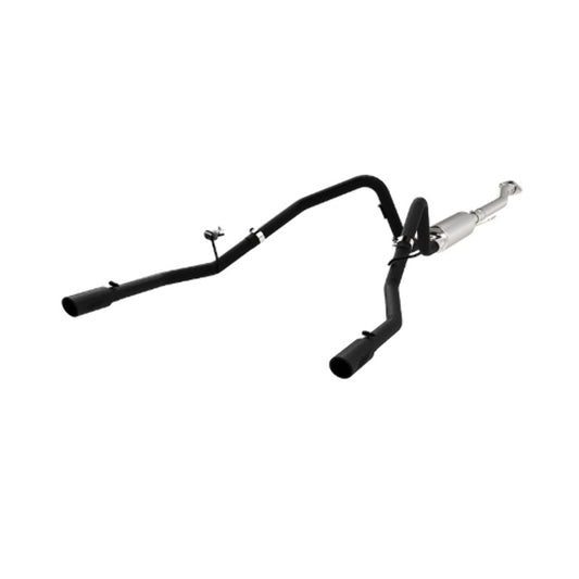 Fits 2011-2014 Ford F-150 2 1/2in. Cat Back; Dual Rear; Black Coated - S5240BLK - Cat Back Exhaust Car Part People