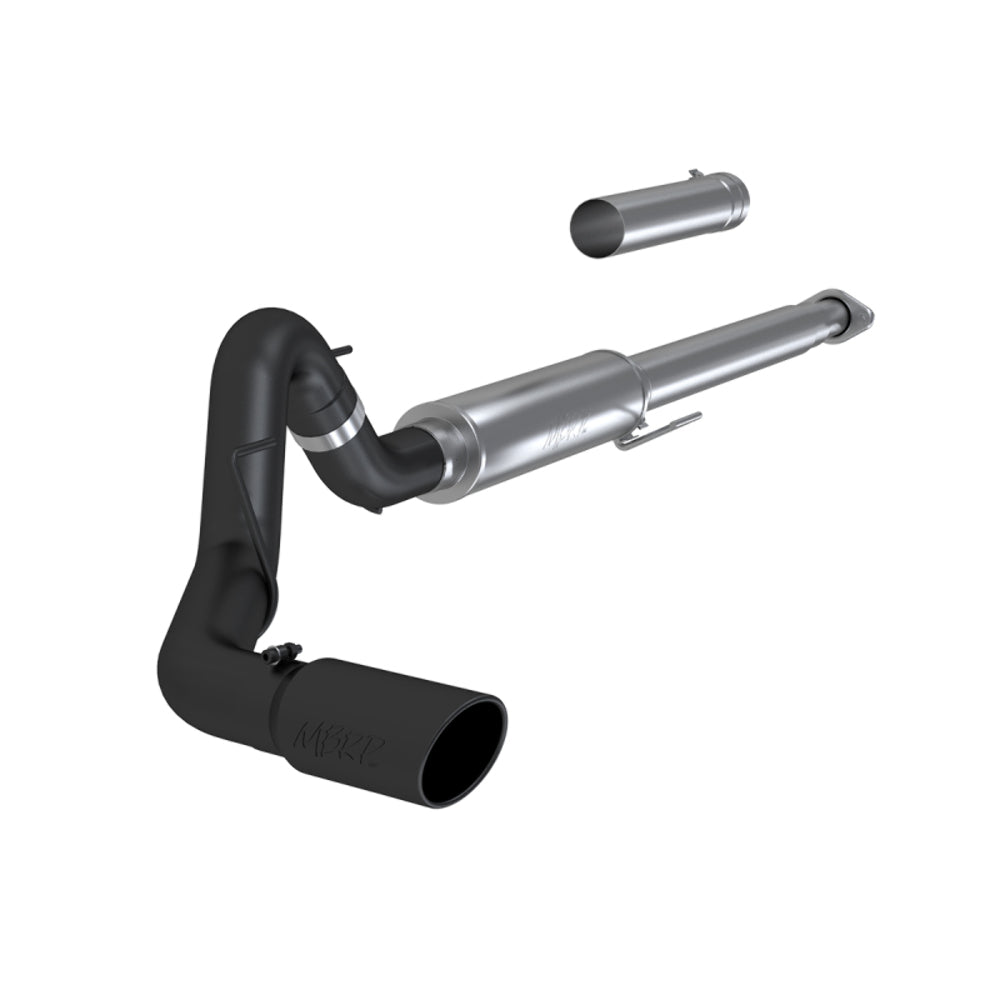 Fits 2016-2020 Ford F-150 4in. Cat Back; Single; Black - S5259BLK - Cat Back Exhaust Car Part People