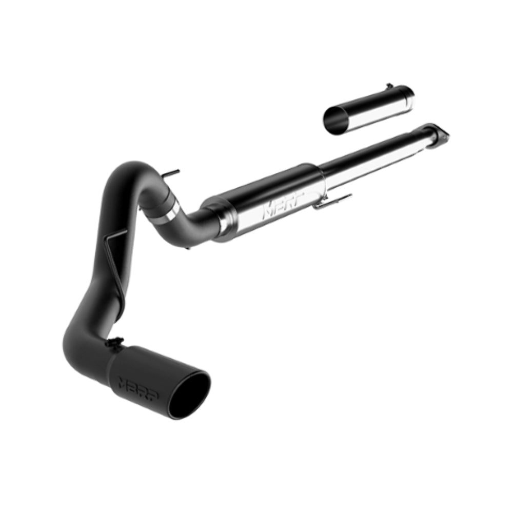 Fits 2016-2020 Ford F-150 4in. Cat Back; Single; Black - S5259BLK