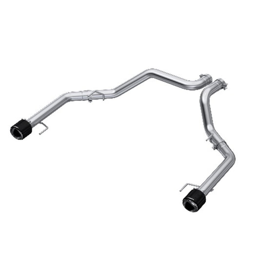 Fits 2021-2024 Ford F-150 3in. Axle-Back; Dual Rear Exit; T304; CF Tips-S52663CF - Axle Back Exhaust Car Part People