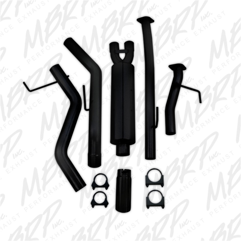 Fits 2010-2013 Toyota Tundra 3in. Cat Back; Single Side; Black Coated - S5314BLK