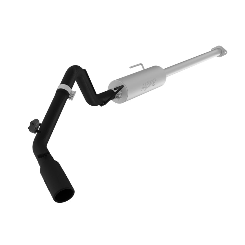 Fits 2005-2013 Toyota Tacoma 2 1/2" Cat Back; Single Exit; Black Coated-S5326BLK - Cat Back Exhaust Car Part People