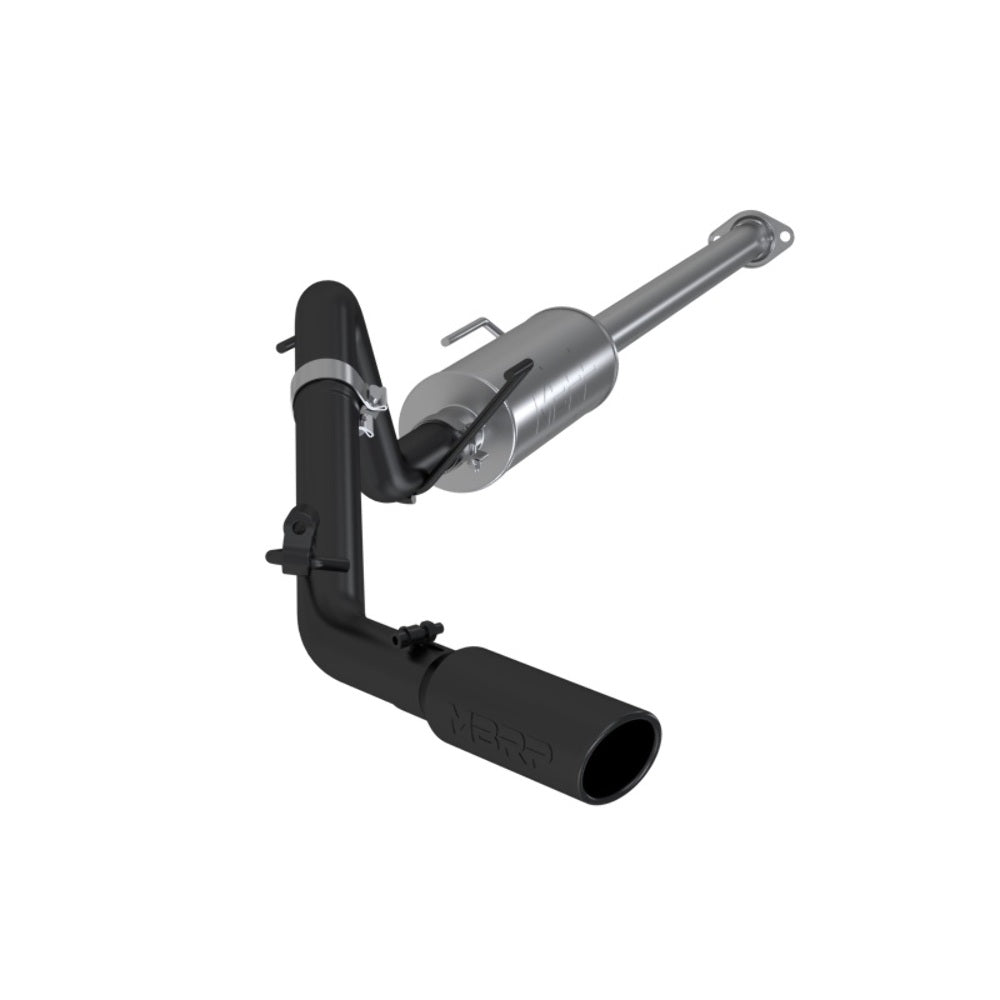 Fits 2005-2013 Toyota Tacoma 2 1/2" Cat Back; Single Exit; Black Coated-S5326BLK - Cat Back Exhaust Car Part People