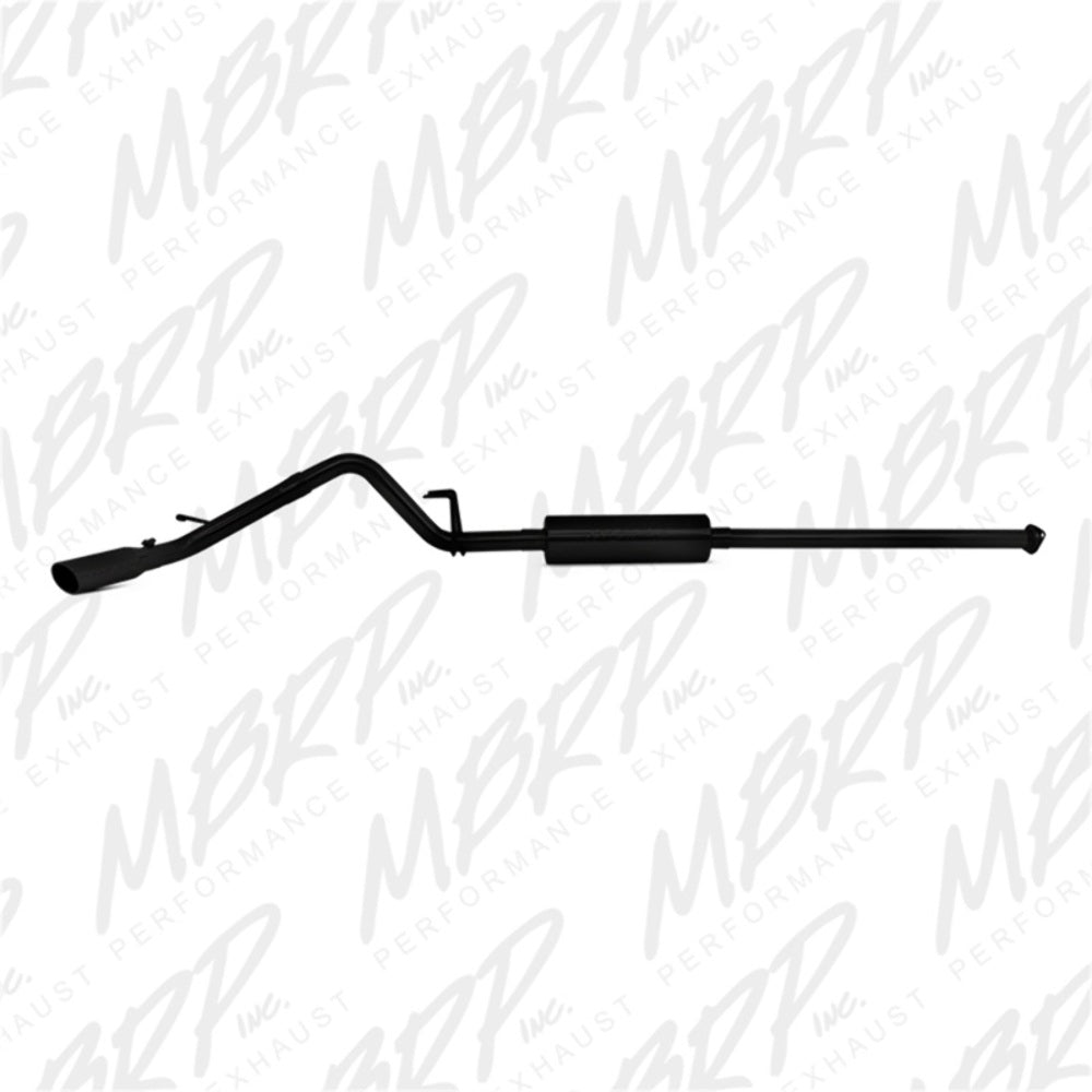 Fits 2005-2013 Toyota Tacoma 2 1/2" Cat Back; Single Exit; Black Coated-S5326BLK - Cat Back Exhaust Car Part People