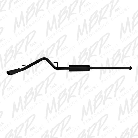 Fits 2005-2013 Toyota Tacoma 2 1/2" Cat Back; Single Exit; Black Coated-S5326BLK