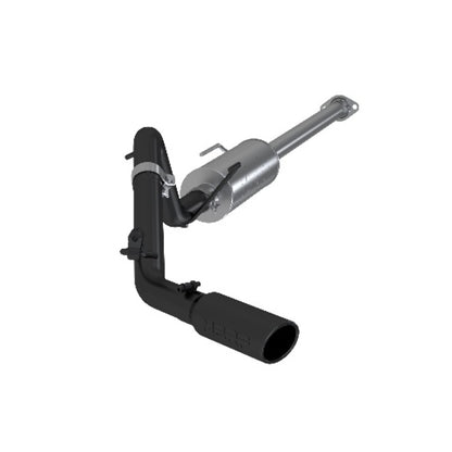 Fits 2005-2013 Toyota Tacoma 2 1/2" Cat Back; Single Exit; Black Coated-S5326BLK - Cat Back Exhaust Car Part People