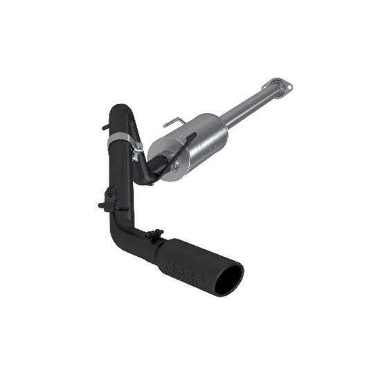 Fits 2005-2013 Toyota Tacoma 2 1/2" Cat Back; Single Exit; Black Coated-S5326BLK - Cat Back Exhaust Car Part People