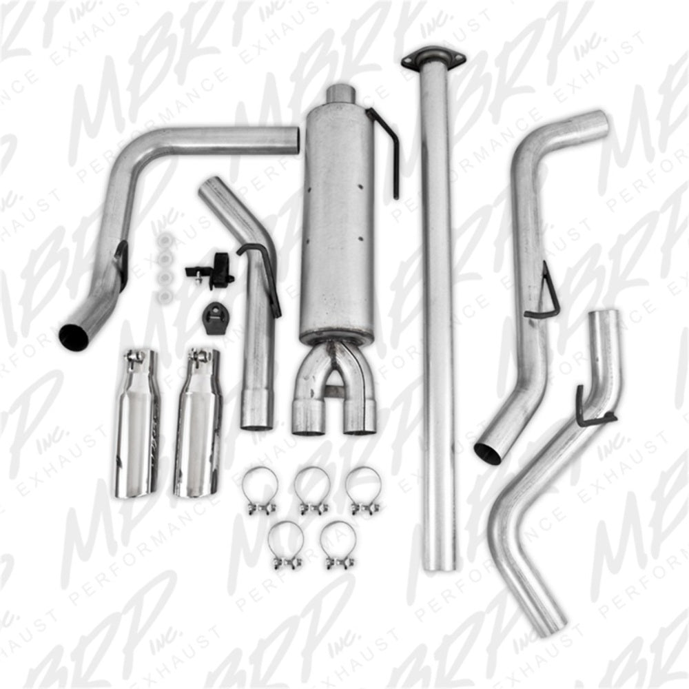 Fits 2005-2013 Toyota Tacoma 2 1/2in. Cat Back; Dual Split Side; AL - S5328AL - Cat Back Exhaust Car Part People