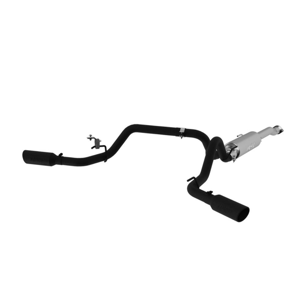 Fits 2016-2023 Toyota Tacoma 3"; Cat Back; Dual Split Side; Black - S5340BLK - Cat Back Exhaust Car Part People
