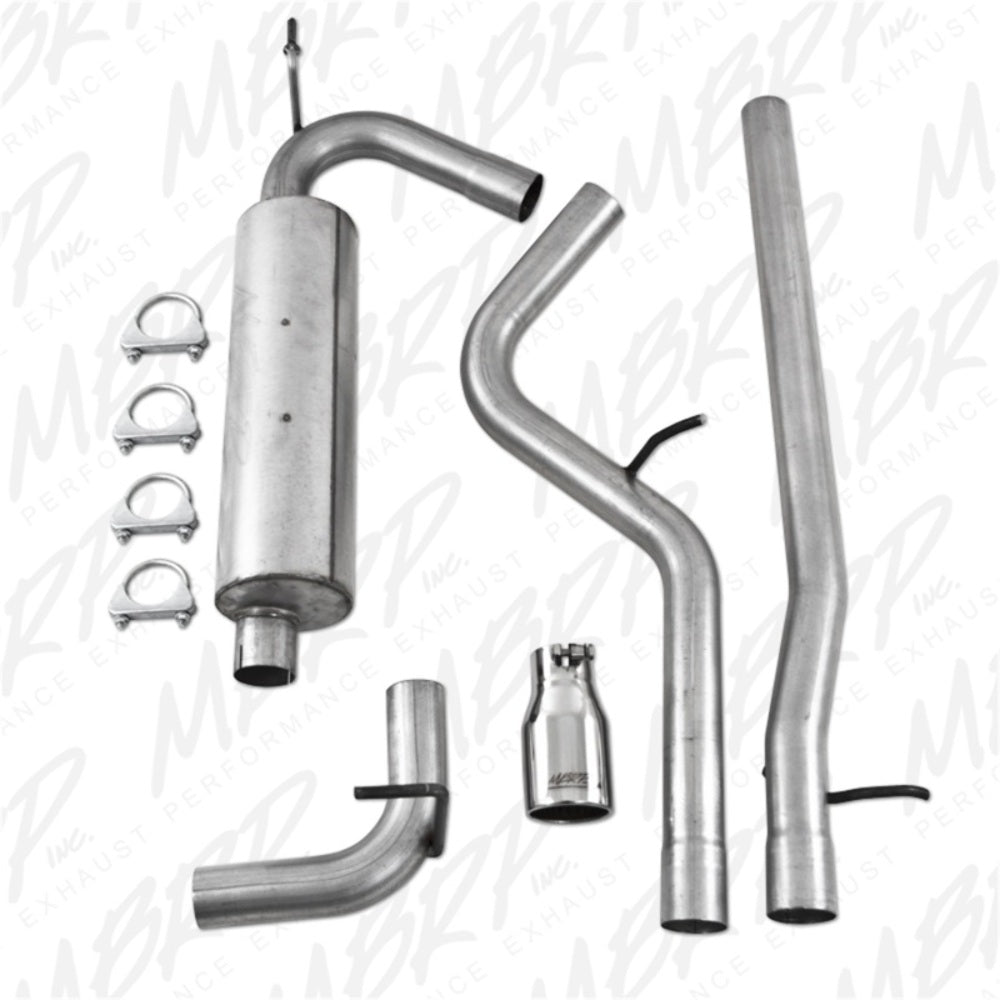 Fits 2007-2011 Jeep Wrangler 2 1/2in. Cat Back; Single Side; AL - S5502AL - Cat Back Exhaust Car Part People