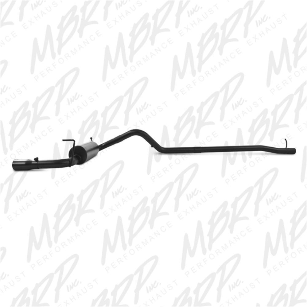 Fits 2012 Jeep Wrangler 2 1/2" Cat Back; Single Rear Exit; Black Coated-S5526BLK - Cat Back Exhaust Car Part People