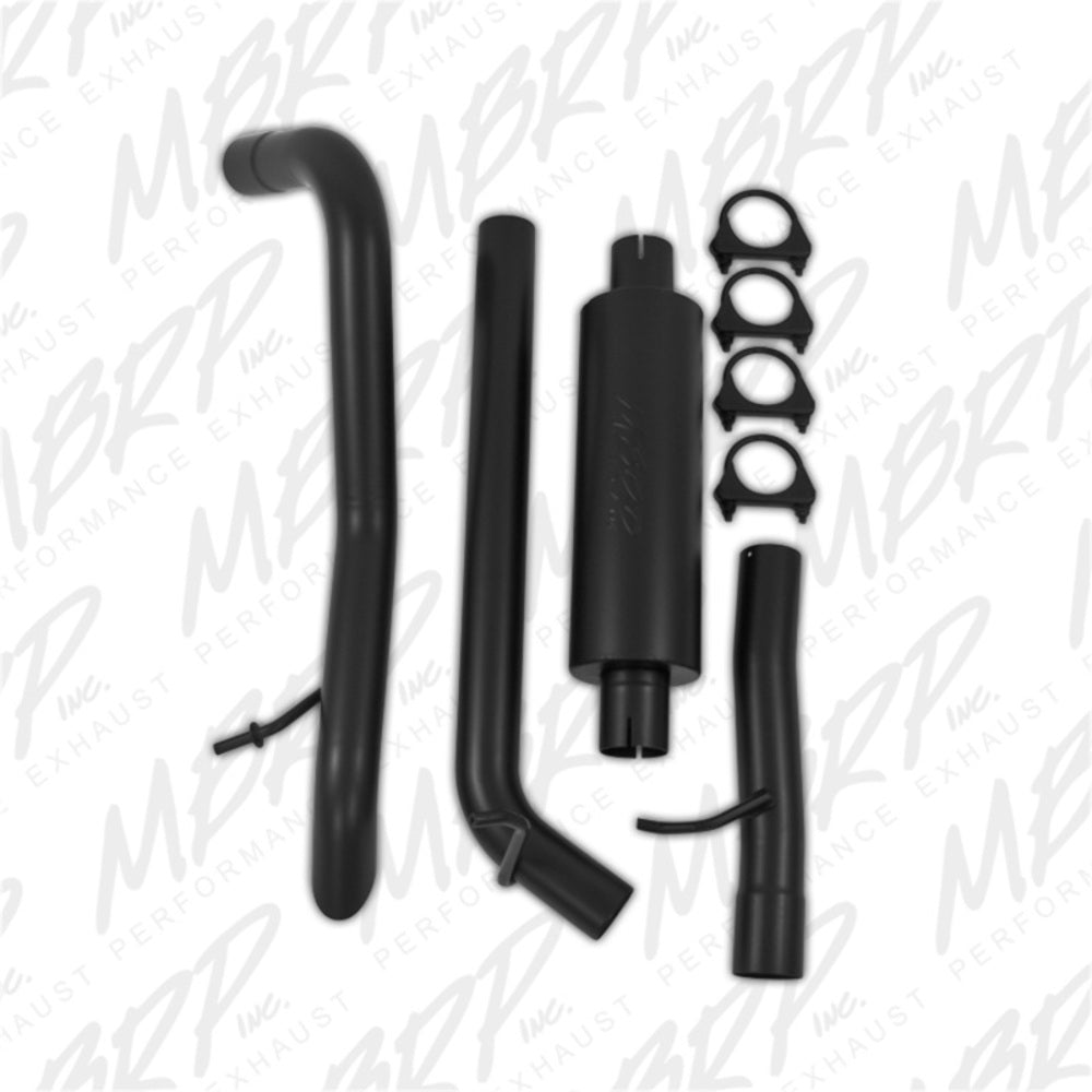 Fits 13-17 Wrangler 2 1/2" Cat Back Tail Pipe Muffler before Axle-Black-S5530BLK - Cat Back Exhaust Car Part People