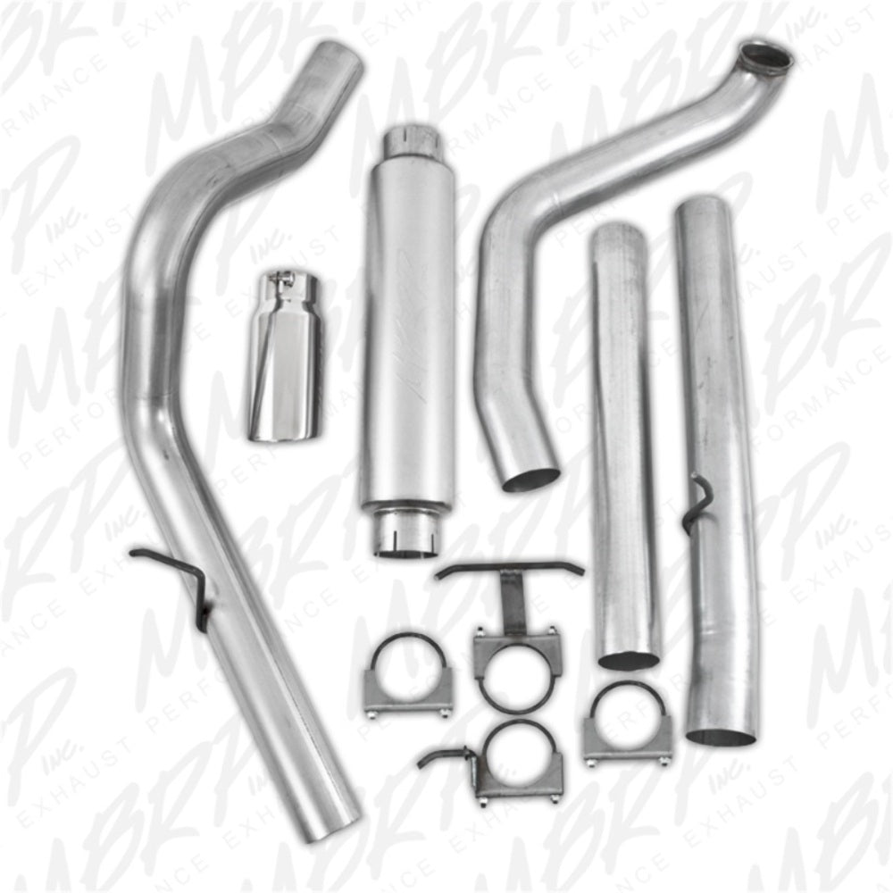 Fits 1999-2003 Ford F-250 Super Duty 4" Exhaust System; Single Side; AL-S6200AL - Turbo Back Exhaust Car Part People