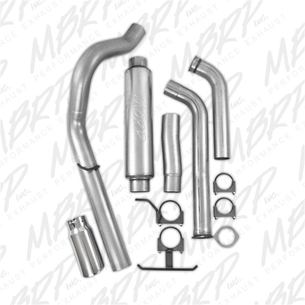 Fits 04-05 Ford Excursion 4" Exhaust System Single Side (Stock Cat) Exit-S6216AL - Turbo Back Exhaust Car Part People
