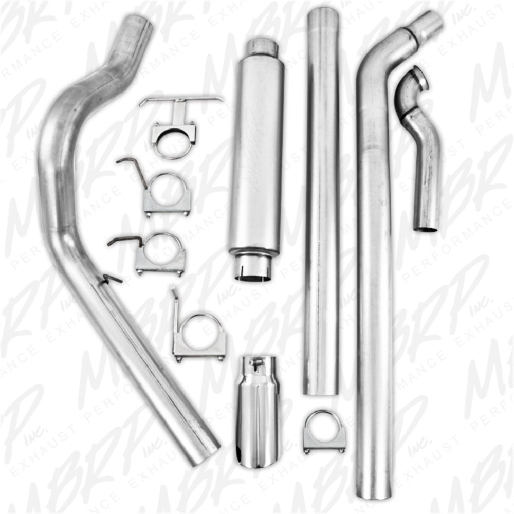 Fits 1994-1997 Ford F-350 4" Exhaust System Single Side (3" downpipe)-S6218AL - Turbo Back Exhaust Car Part People