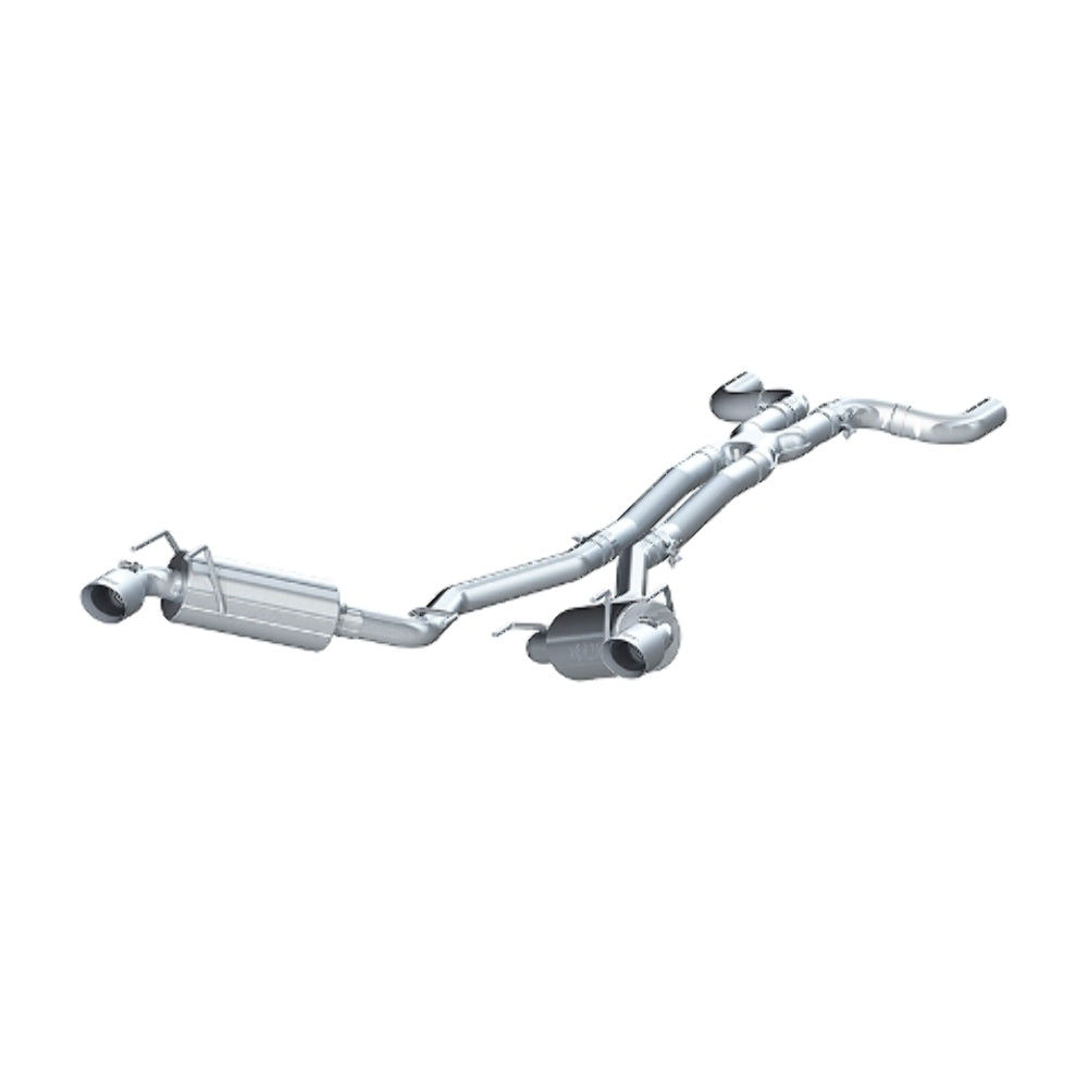 Fits 2010-15 Chevrolet Camaro 2 1/2" Dual Cat Back; Round Tips; T409-S7020409