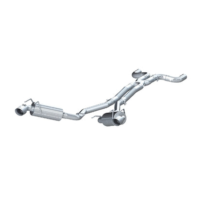 Fits 2010-15 Chevrolet Camaro 2 1/2" Dual Cat Back; Round Tips; T409-S7020409