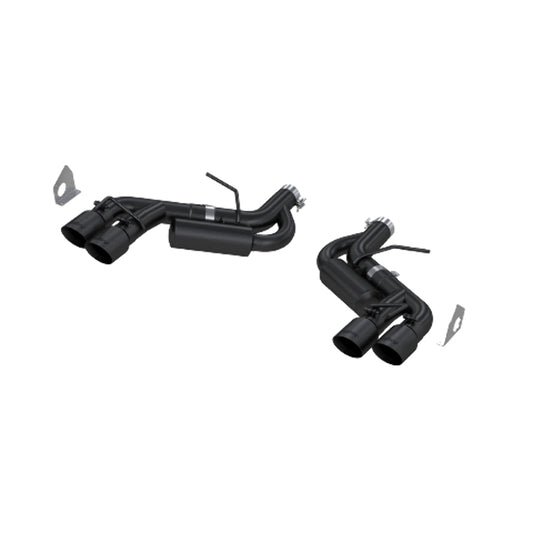 Fits 17-24 Chevrolet Camaro 3" Dual Axle Back; Quad Tips; Black Coated-S7036BLK - Axle Back Exhaust Car Part People