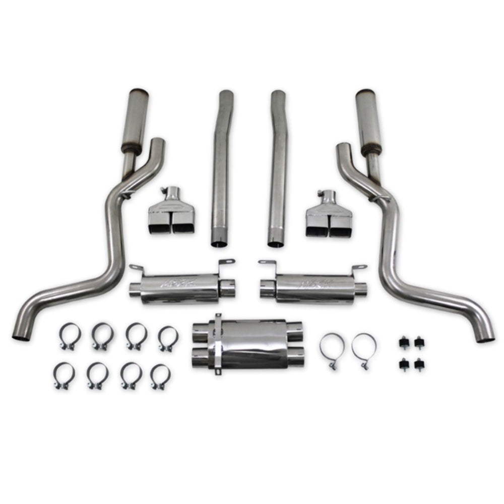 Fits 2008-2010 Dodge Challenger 3in. Cat Back; Dual Split Rear; T304 - S7110304 - Cat Back Exhaust Car Part People