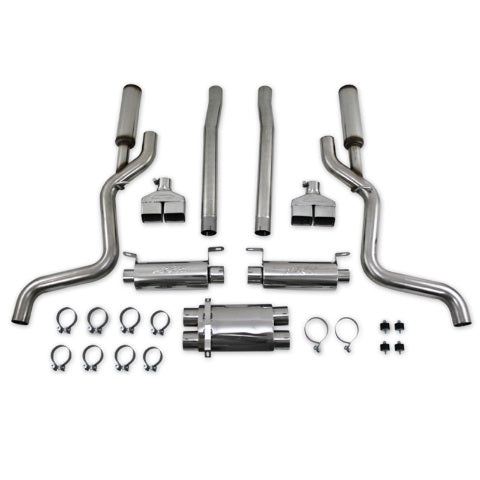 Fits 2008-2010 Dodge Challenger 3in. Cat Back; Dual Split Rear; T304 - S7110304