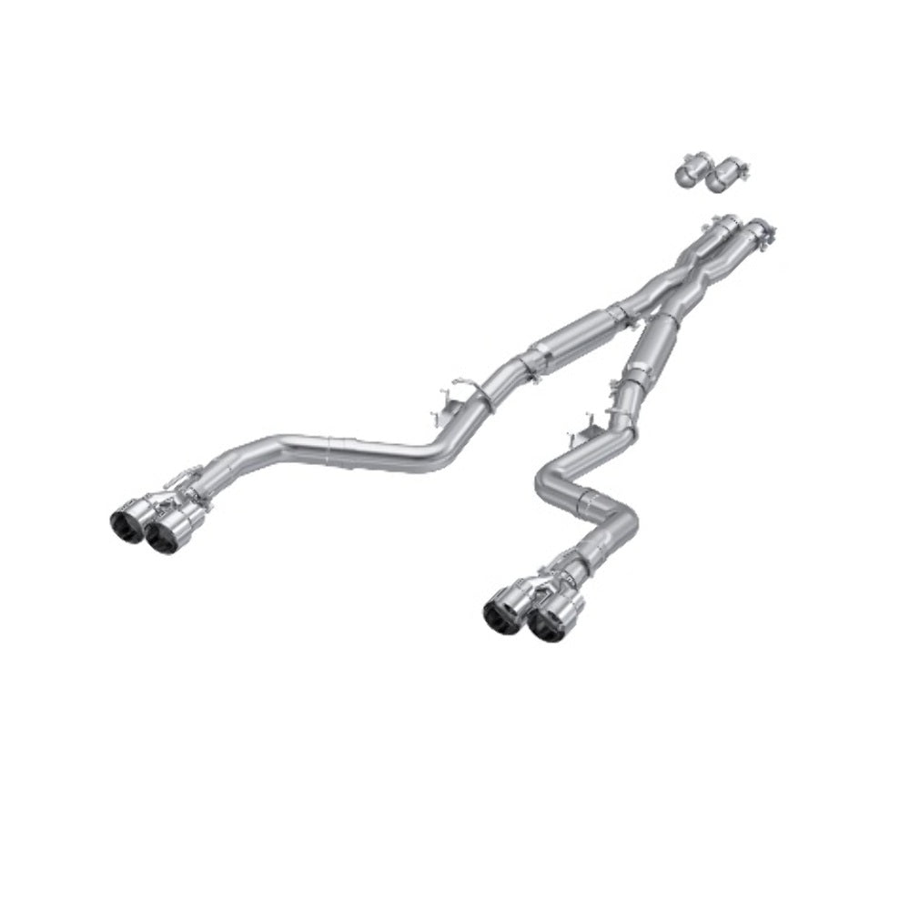 Fits 2016-2023 Dodge Challenger 3in. Cat Back; Dual Rear; Quad Tips - S7113AL - Cat Back Exhaust Car Part People