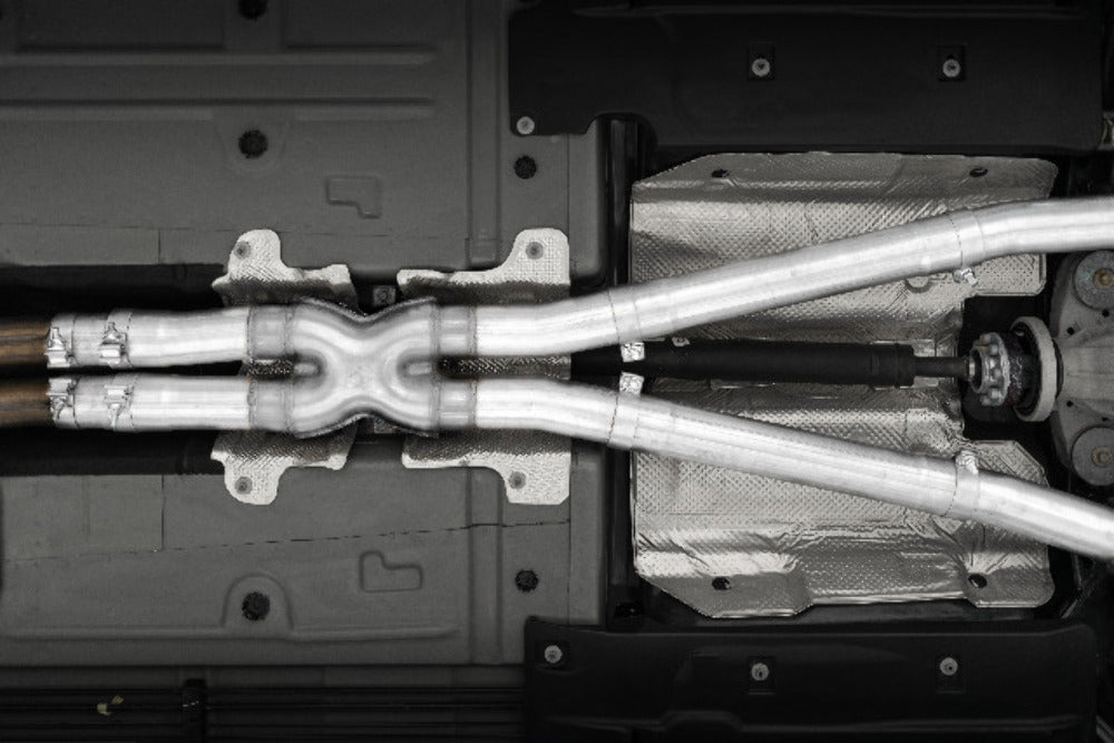 Fits 2015-2022 Dodge Challenger 3in. Cat Back; Dual Rear; Quad Tips - S7114AL