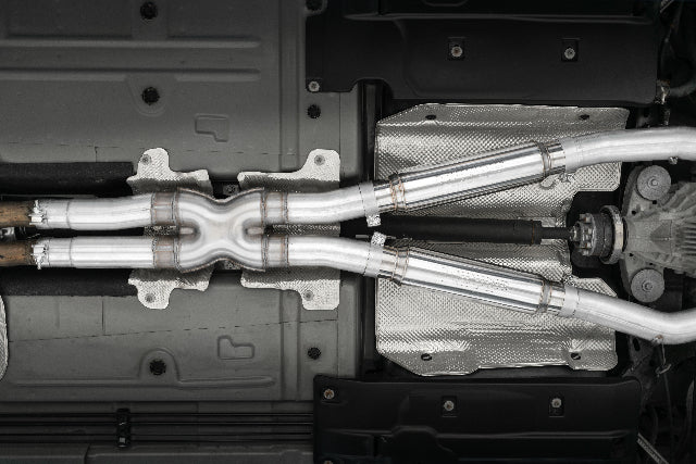 Fits 2015-2016 Dodge Challenger 3in. Cat Back; Dual Rear; Quad Tips - S7115AL