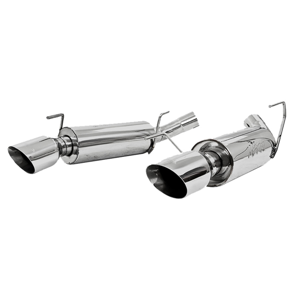 Fits 2005-10 Ford Mustang 2 1/2" Dual Mufflers Axle Back; Split Rear; AL-S7200AL - Axle Back Exhaust Car Part People