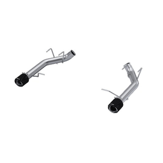 Fits 2011-2014 Ford Mustang 3in. Dual Axle Back; T304 with CF Tips - S72033CF - Axle Back Exhaust Car Part People