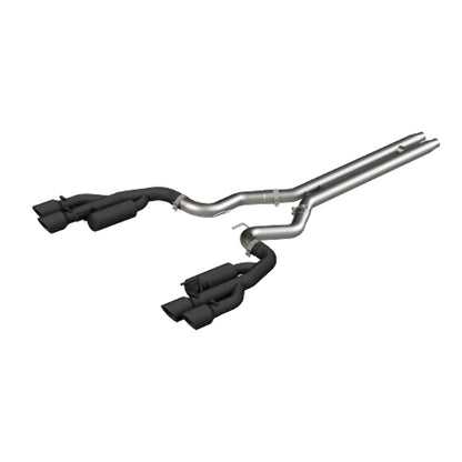 Fits 2018-2023 Ford Mustang 3" Cat Back w/Quad 4" Dual Wall Tips-Black-S7207BLK - Cat Back Exhaust Car Part People