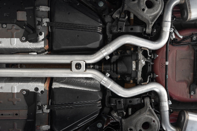 Fits 18-23 Mustang 3" Cat Back Dual Quad Split Rear Exitwith Carbon Tip-S72093CF