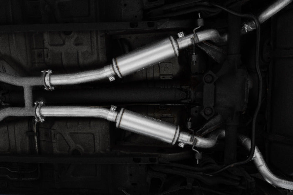 Fits 1999-03 Ford Mustang 2.5" Cat Back; Dual Split Rear; 3.5" tips; AL-S7221AL - Cat Back Exhaust Car Part People