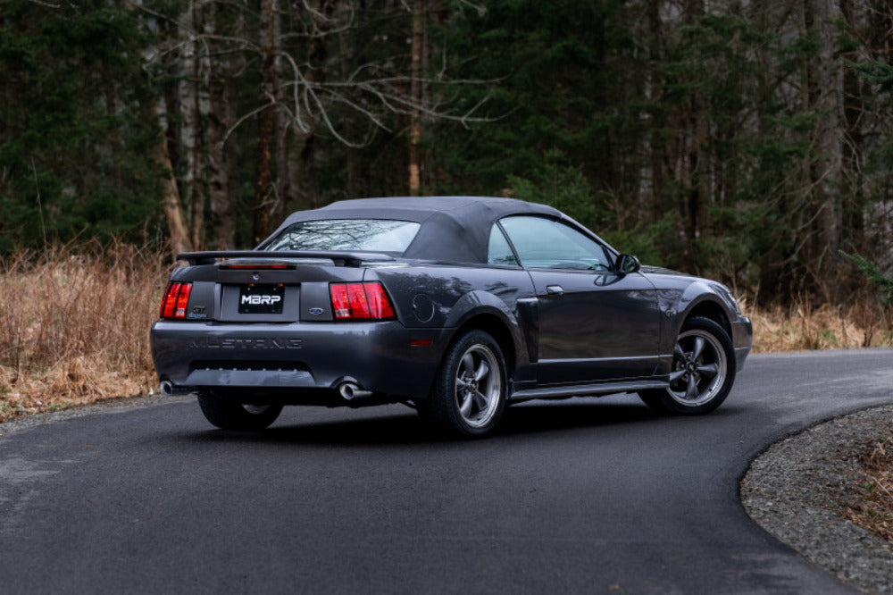 Fits 04 Ford Mustang 2.5" Cat Back Dual Split Rear 3.5" Black tips AL-S7221ALBT - Cat Back Exhaust Car Part People