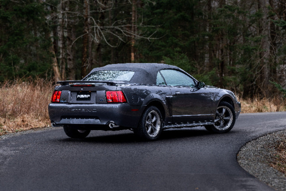 Fits 04 Ford Mustang 2.5" Cat Back Dual Split Rear 3.5" Black tips AL-S7221ALBT - Cat Back Exhaust Car Part People
