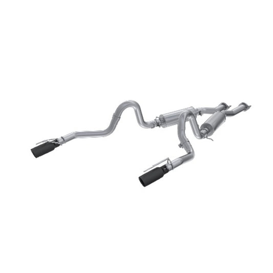 Fits 04 Ford Mustang 2.5" Cat Back Dual Split Rear 3.5" Black tips AL-S7221ALBT - Cat Back Exhaust Car Part People