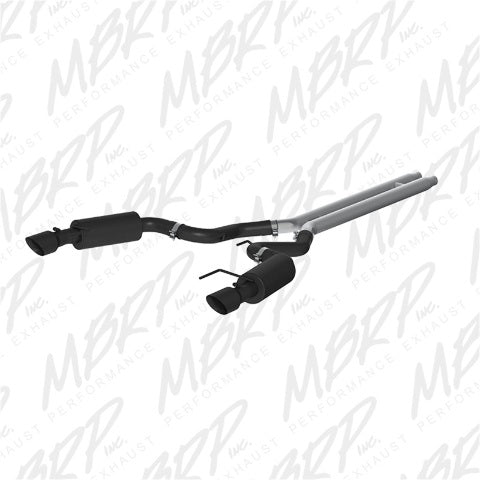 Fits 16 Mustang 3" Cat Back Dual Split Rear Street Version 4.5" tip-Blk-S7239BLK