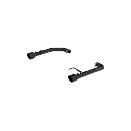 Fits 15-23 Mustang 2.5" Dual Axle Back Black Aluminized Steel w/BLK Tip-S7247BLK - Axle Back Exhaust Car Part People