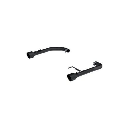 Fits 15-23 Mustang 2.5" Dual Axle Back Black Aluminized Steel w/BLK Tip-S7247BLK - Axle Back Exhaust Car Part People