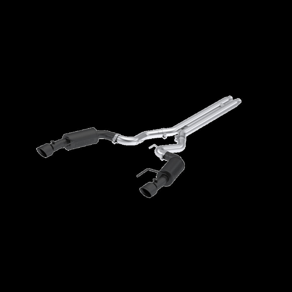 Fits 2024 Ford Mustang 3" Cat Back Dual Split Rear 4.5" tips-Black-S7251BLK - Cat Back Exhaust Car Part People