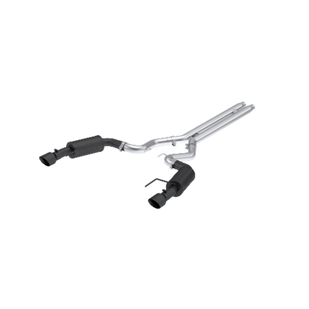 Fits 2024 Ford Mustang 3" Cat Back Dual Split Rear 4.5" tips-Black-S7251BLK - Cat Back Exhaust Car Part People