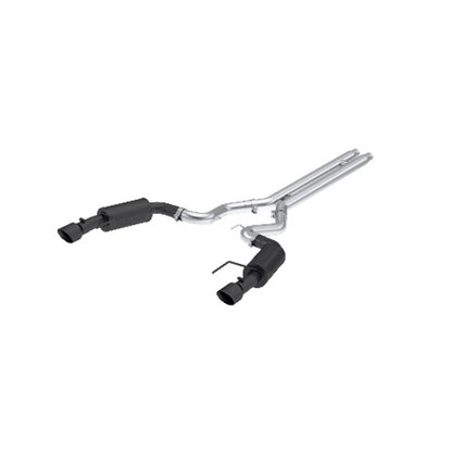 Fits 2024 Ford Mustang 3" Cat Back Dual Split Rear 4.5" tips-Black-S7251BLK - Cat Back Exhaust Car Part People