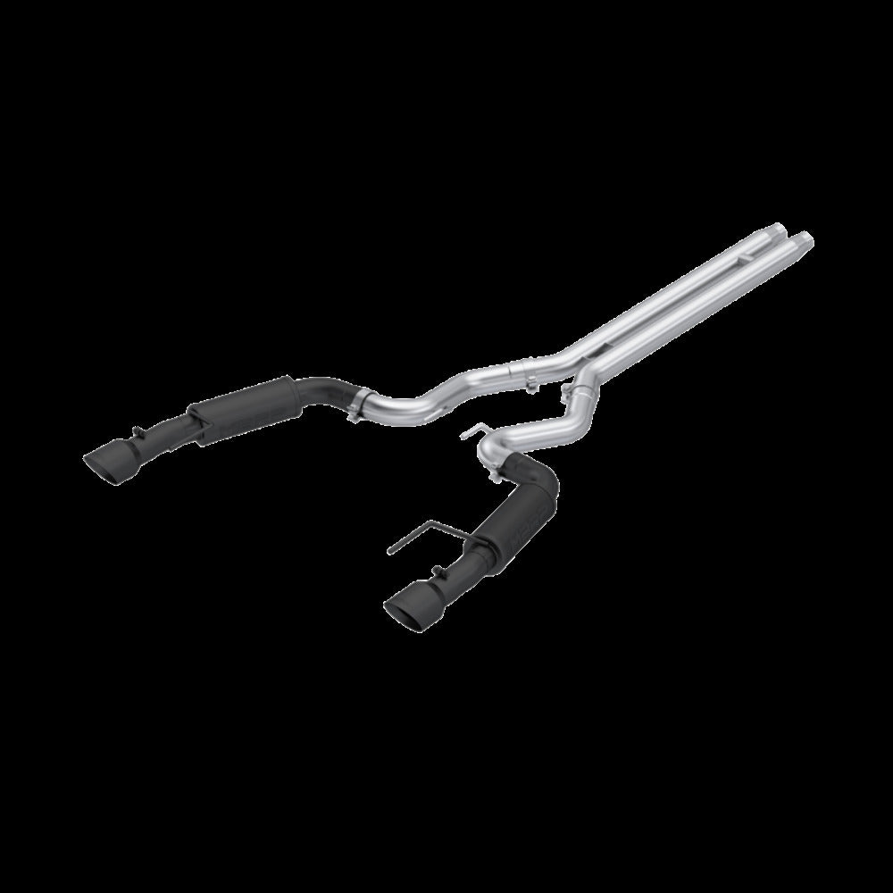 Fits 24 Mustang 3" Cat Back Dual Split Rear Race Version 4.5" tip-Black-S7253BLK - Cat Back Exhaust Car Part People