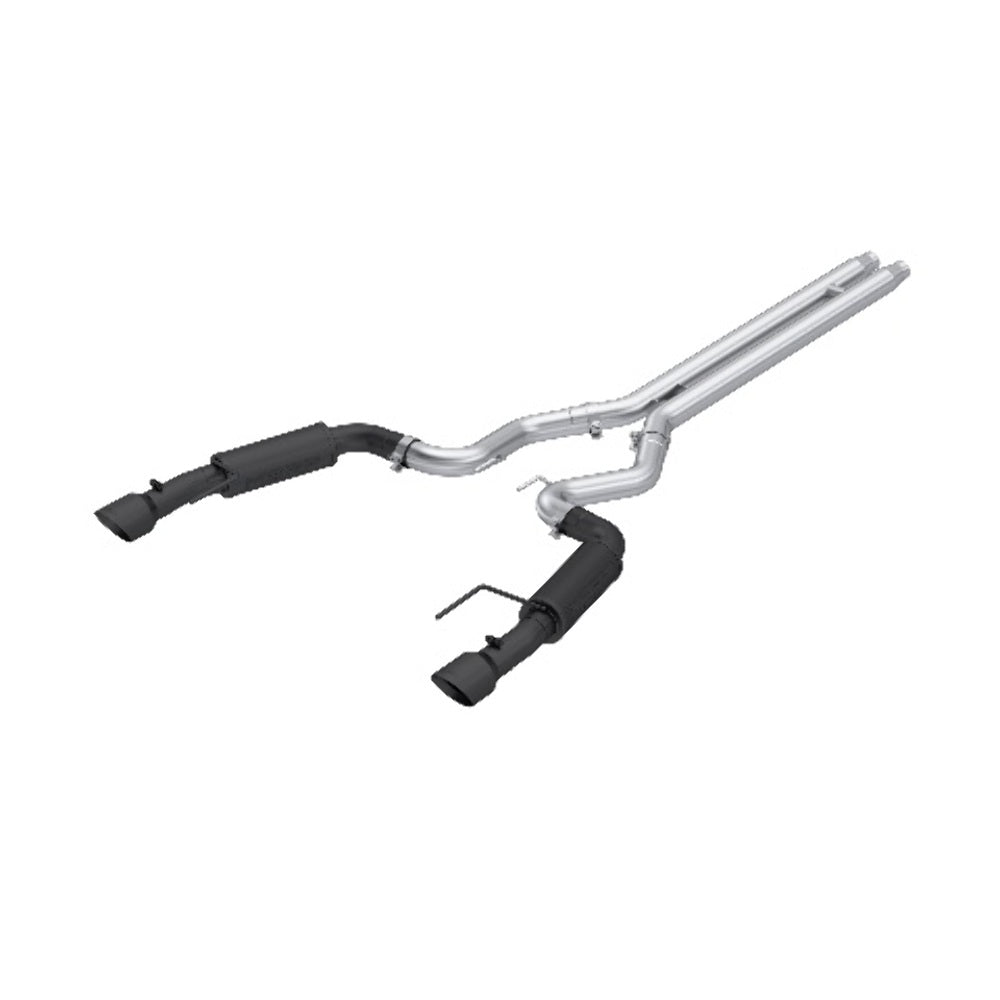 Fits 24 Mustang 3" Cat Back Dual Split Rear Race Version 4.5" tip-Black-S7253BLK - Cat Back Exhaust Car Part People