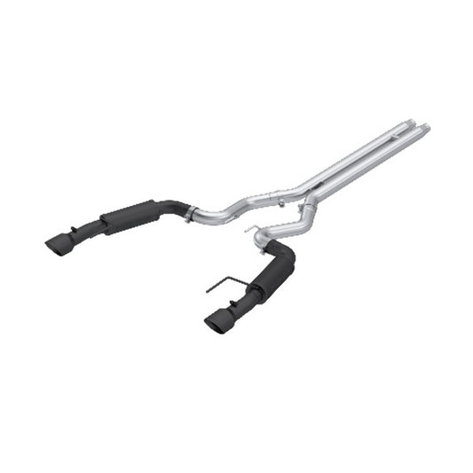 Fits 24 Mustang 3" Cat Back Dual Split Rear Race Version 4.5" tip-Black-S7253BLK - Cat Back Exhaust Car Part People