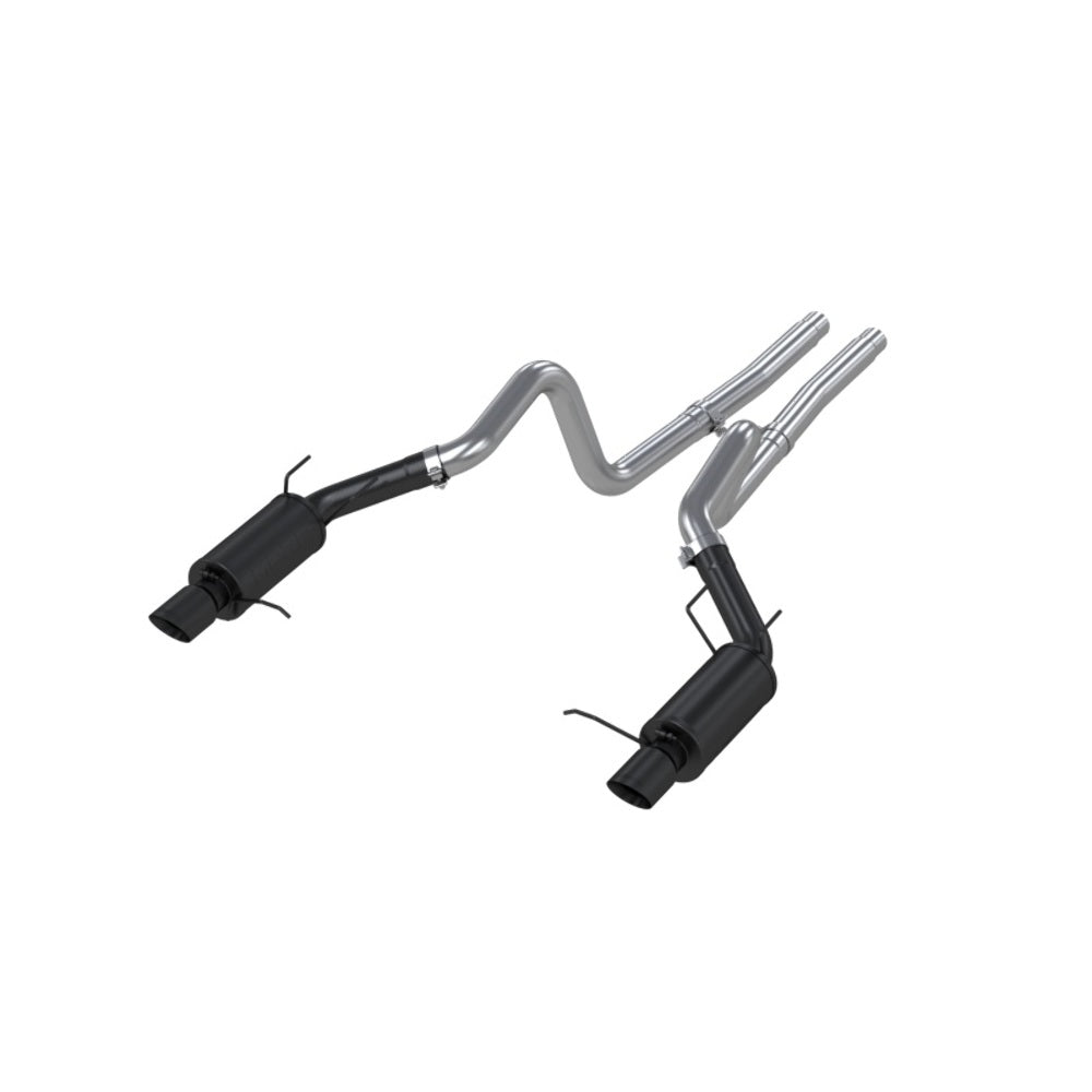 Fits 2011-14 Mustang 3" Cat Back Dual Split Rear Street Version 4" tips-S7258BLK - Cat Back Exhaust Car Part People