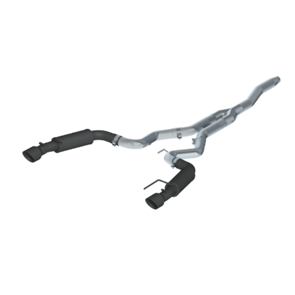 Fits 2015-2024 Ford Mustang 3" Cat Back Dual Split Rear 4.5" tips Black-S7275BLK - Cat Back Exhaust Car Part People
